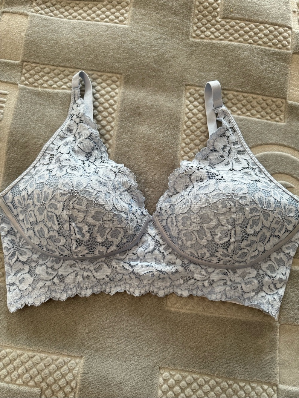 Maidenform Lace Longline Wireless Bra - Light Blue